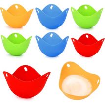 Mezheng - Cuiseur Vapeur œufs pochés 8Pcs, œufs pochés Moule, Oeuf dur Pocheuse Silicone, Easy Egg Cooker, Oeuf Poach Pods Pot, Coquetier