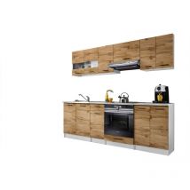 Cuisine Bigo 8 éléments - finition bas bois haut bois 240 cm