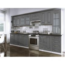 Cuisine Complète 3m20 Dina Grise Avec Moulures