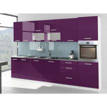 Cuisine Complète Laquée 3m20 Tara Avec Colonne Four Aubergine