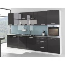 Cuisine Complète Laquée 3m20 Tara Avec Colonne Four Grise