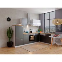 Cuisine Cuisine d'angle Blanc Gris Malia 280x172 cm Respekta