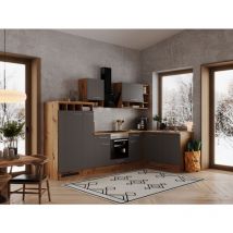 Cuisine Cuisine d'angle Chêne Gris Hilde 310x172 cm Respekta