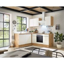 Cuisine Cuisine d'angle Marleen Premium 220 cm Blanc Chêne Artisan Respekta