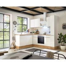 Cuisine Cuisine d'angle Marleen Premium 250 cm Blanc Chêne Artisan Respekta