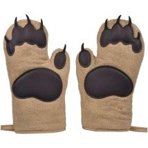 Cuisine cuisson barbecue épaississement pattes d'ours maniques et gants de four, four ours mains mitaines, 1 paire ensemble de 2