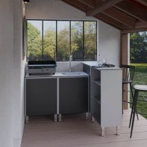 Cuisine d'extérieur en inox KX10 - 120 cm avec évier + meuble bar