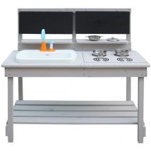 Cémonjardin - Cuisine d'extérieur pour enfant en bois peint