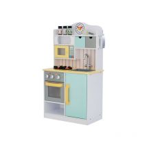 Teamson Kids - Cuisine Enfants En Bois Avec 5 Accessoires Cuisine De Jeu Dinette Florence Bleu VEN-TD-11708AR - Blanc
