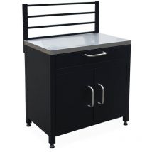 Sweeek - Meuble de cuisine extérieure en acier avec 1 tiroir et 1 porte et 1 grille de suspension L80