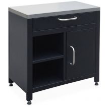 Sweeek - Meuble de cuisine extérieure en acier L80cm avec 1 tiroir. 1 porte et 2 étagères de rangement