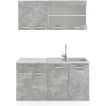 Cuisine R-Line, Béton, 140 cm, pt Marbre Vicco