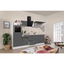 Cuisine Kitchenette Bloc cuisine Blanc Gris Amanda 270 cm Respekta Premium