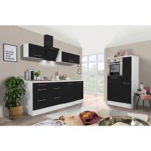 Cuisine Kitchenette Bloc cuisine Blanc Noir Amanda 310 cm Respekta Premium