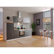 Cuisine Kitchenette Bloc cuisine intégrée Blanc Gris Malia 270 cm Respekta