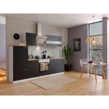 Cuisine Kitchenette Bloc cuisine intégrée Blanc Noir Malia 270 cm Respekta