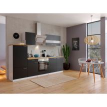 Cuisine Kitchenette Bloc cuisine intégrée Blanc Noir Malia 270 cm Respekta