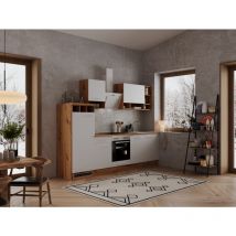Cuisine Kitchenette bloc cuisine intégrée Chêne blanc Hilde 280 cm Respekta