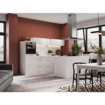 Cuisine Kitchenette bloc cuisine îlot blanc Amanda 280 cm Respekta Premium