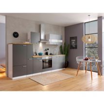 Cuisine Kitchenette bloc vide Cuisine équipée 300 cm Blanc Gris Respekta