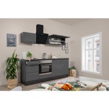 Cuisine Kitchenette Chêne Gris Amanda 210 cm Respekta Premium