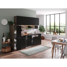 Cuisine Kitchenette Chêne York Noir Oliver 225 cm Respekta