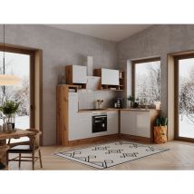 Cuisine Kitchenette d'angle Chêne Blanc Hilde 250x172 cm Respekta