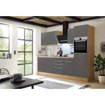 Cuisine Kitchenette Marleen Premium 280 cm Gris Chêne Artisan Respekta