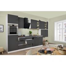 Cuisine Kitchenette sans poignée Blanc Gris Lorena 380 cm Respekta
