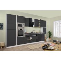 Cuisine Kitchenette sans poignée Blanc Gris Lorena 395 cm Respekta