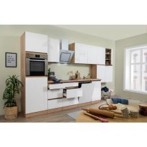 Cuisine Kitchenette sans poignée Chêne blanc Lorena 380 cm Respekta