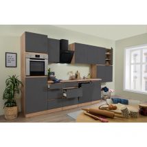 Cuisine Kitchenette sans poignée Chêne gris Lorena 380 cm Respekta