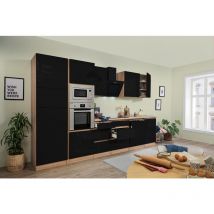 Cuisine Kitchenette sans poignée Chêne noir Lorena 345 cm Respekta