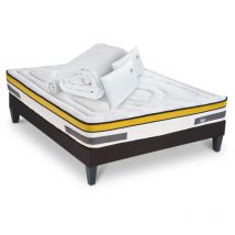Maison Aubertin - Ensemble Matelas Aubertin Ressorts ensachés Accueil mémoire + sommier + accessoires - 180 x 200 cm