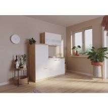 Cuisine Mini-cuisine Single Chêne Blanc Réfrigérateur Luis 160 cm Respekta