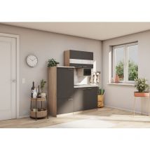 Cuisine Mini-cuisine Single Chêne Gris Réfrigérateur Luis 160 cm Respekta