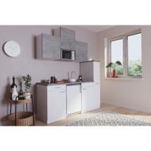 Cuisine Mini-cuisine Single Kitchenette Blanc Béton Luis 180 cm Respekta