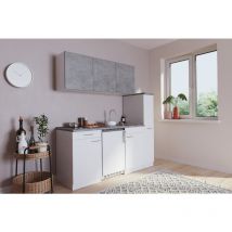 Cuisine Mini-cuisine Single Kitchenette Blanc Béton Luis 180 cm Respekta