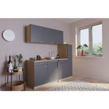Cuisine Mini-cuisine Single Kitchenette Chêne Gris Luis 180 cm Respekta