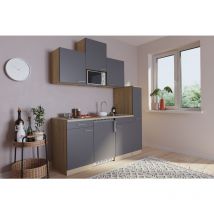 Cuisine Mini-cuisine Single Kitchenette Chêne Gris Luis 180 cm Respekta