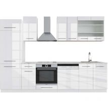 Cuisine Fame-Line, blanc brillant/blanc, 300 cm, pt Marbre Vicco
