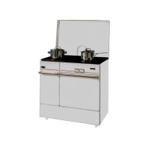 240163000010-Cuisinière bois Arpège 85cm 10,5kW buches 50cm blanc Godin 240163BLANC