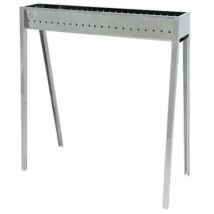 Barbecue Au Charbon De Bois En Acier Inoxydable Lisa Milano 80 Pour Arrosticini - Bianco
