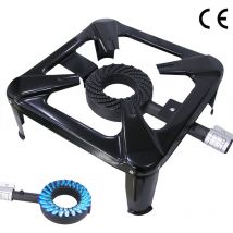 Mucola - Cuisinière à tabouret Brûleur à gaz 4 pieds 6,5KW acier Cuisinière à gaz Plaque de cuisson camping Fonte