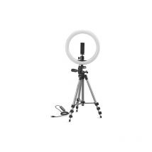 Cullmann 52103 - Treppiede Alpha 1000 BT Vlogging Kit con luce anulare LED e trigger Bluetooth (altezza di estensione 134 cm, con testa a 3 vie,