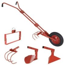 OSE – Cultivateur à roue – Houe en métal – Longueur 150 cm – 4 accessoires inclus