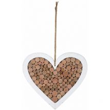 Cuore pendente in legno