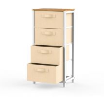 Pedony - Cupboard and drawer organisers,Chests of drawers Bedside Tables 4 Storage Drawers Bathroom Cabinets (45LX30DX93H)cm