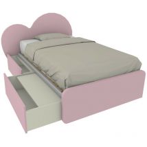 CUPIDO120C - Lit de chambre en forme de coeur 120x190 avec tiroirs et tête de lit personnalisable - Cipriaf3c4ff