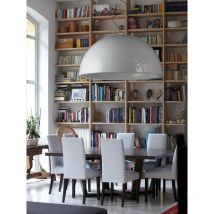 Slide - Cupole Grigio argilla - ø 80 lampada a sospensione originale a soffitto di design colorata in polietilene per sala da pranzo soggiorno cucina
